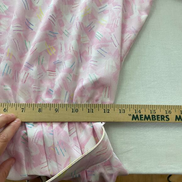 VTG 90s Pellini Petites Patterned Polyester Dress size 9/10 Pink Longsleeve - Picture 8 of 10